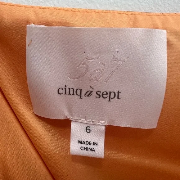 Cinq a Sept Ryder Satin Mini Slip Dress Cowl Neck Knotted Tie Orange Bronze, 6 - Picture 12 of 16
